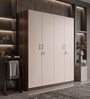 Soho 4 Door Wardrobe With Drawer In Smoked Walnut & Beige Finish
