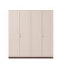 Soho 4 Door Wardrobe With Drawer In Smoked Walnut & Beige Finish