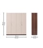 Soho 4 Door Wardrobe With Drawer In Smoked Walnut & Beige Finish