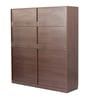 Soho 4 Door Wardrobe With Drawer In Smoked Walnut Finish
