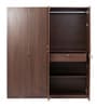 Soho 4 Door Wardrobe With Drawer In Smoked Walnut Finish