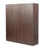 Soho 4 Door Wardrobe With Drawer In Smoked Walnut Finish