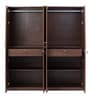 Soho 4 Door Wardrobe With Drawer In Smoked Walnut Finish