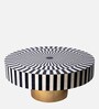 Soho Resin Top Coffee Table in Gold, Black & White Finish