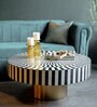 Soho Resin Top Coffee Table in Gold, Black & White Finish