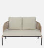 Sojo Steel & Braided Rope Sofa Set In Beige Finish With Pillow