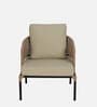 Sojo Steel & Braided Rope Sofa Set In Beige Finish With Pillow