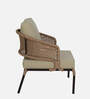 Sojo Steel & Braided Rope Sofa Set In Beige Finish With Pillow