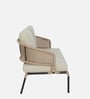 Sojo Steel & Braided Rope Sofa Set In Beige Finish With Pillow