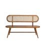 Solace 2 Seater Cane Bench in Teak Finish