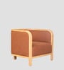 Solace Fabric 1 Seater Sofa In Natural Oak Colour
