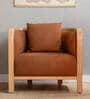 Solace Fabric 1 Seater Sofa In Natural Oak Colour