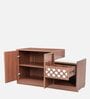 Solace Shoe Rack With Seating in Brown Finish