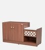 Solace Shoe Rack With Seating in Brown Finish