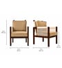 Solace Solid Mahogany Wood Accent Chair With Hand-Knotted Rope Back In Beige Finish