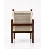 Solace Solid Mahogany Wood Accent Chair With Hand-Knotted Rope Back In Beige Finish