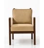 Solace Solid Mahogany Wood Accent Chair With Hand-Knotted Rope Back In Beige Finish