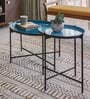Solaire Nesting Coffee Table (Set Of 2) In Blue & Green Finish