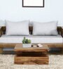Solana Sheesham Wood Modern Coffee Table in Scratch Resistant Rustic Teak Finish