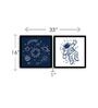 Solar System Blue Engineered Wood Framed Art Print Set of 2