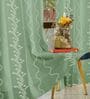 Solara Sage Green Embroidery Cotton Curtains for Long Door Pack of 1
