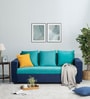 Wakefit Solatio Fabric 3 Seater Sofa In Dark Blue & Sky Green Colour