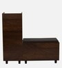 SoleFit 16-Pairs Shoe Cabinet In Classic Walnut Finish With Seating