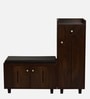 SoleFit 16-Pairs Shoe Cabinet In Classic Walnut Finish With Seating