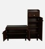 SoleFit 16-Pairs Shoe Cabinet In Classic Walnut Finish With Seating
