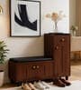 SoleFit 16-Pairs Shoe Cabinet In Walnut Finish With Seating
