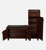 SoleFit 16-Pairs Shoe Cabinet In Walnut Finish With Seating