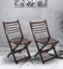 Soli Folding Chair (Set of 2) in Brown Colour