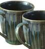 Solid 300ml Green & Blue Ceramic (Set of 2) Coffee Mug