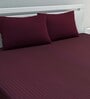 Purple Solid 250 TC Cotton 1 Double King Size Bedsheet with 2 Pillow Covers