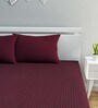 Purple Solid 250 TC Cotton 1 Double King Size Bedsheet with 2 Pillow Covers