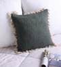 Grey Solid Cotton 16 x 16 Inches Cushion Cover