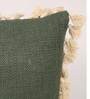 Greenish Grey Solid Cotton 16 x 16 Inches Cushion Cover