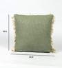 Grey Solid Cotton 16 x 16 Inches Cushion Cover with Pom Pom