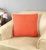 Orange Solid Cotton 16 x 16 Inches Cushion Cover
