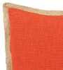 Orange Solid Cotton 16 x 16 Inches Cushion Cover
