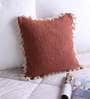 Brown Solid Cotton 16 x 16 Inches Cushion Cover