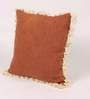 Brown Solid Cotton 16 x 16 Inches Cushion Cover