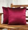 Plum Solid Silk Blend 16 x 16 Inches Cushion Cover