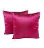 Plum Solid Silk Blend 16 x 16 Inches Cushion Cover