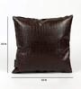 Brown Solid Leather 16 x 16 Inches Cushion Cover (1Pc)