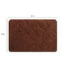 Brown Floral Cotton 32x20 Inches AntiSkid Bath Mat