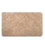 Beige Cotton Plain Floral 32X20 Inches Antiskid Bath Mat