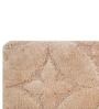 Beige Cotton Plain Floral 32X20 Inches Antiskid Bath Mat