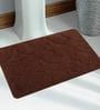 Brown Floral Cotton 32x20 Inches AntiSkid Bath Mat