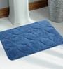 Blue Floral Cotton 32x20 Inches AntiSkid Bath Mat
